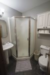 Bathroom on first floor with walk-in shower 